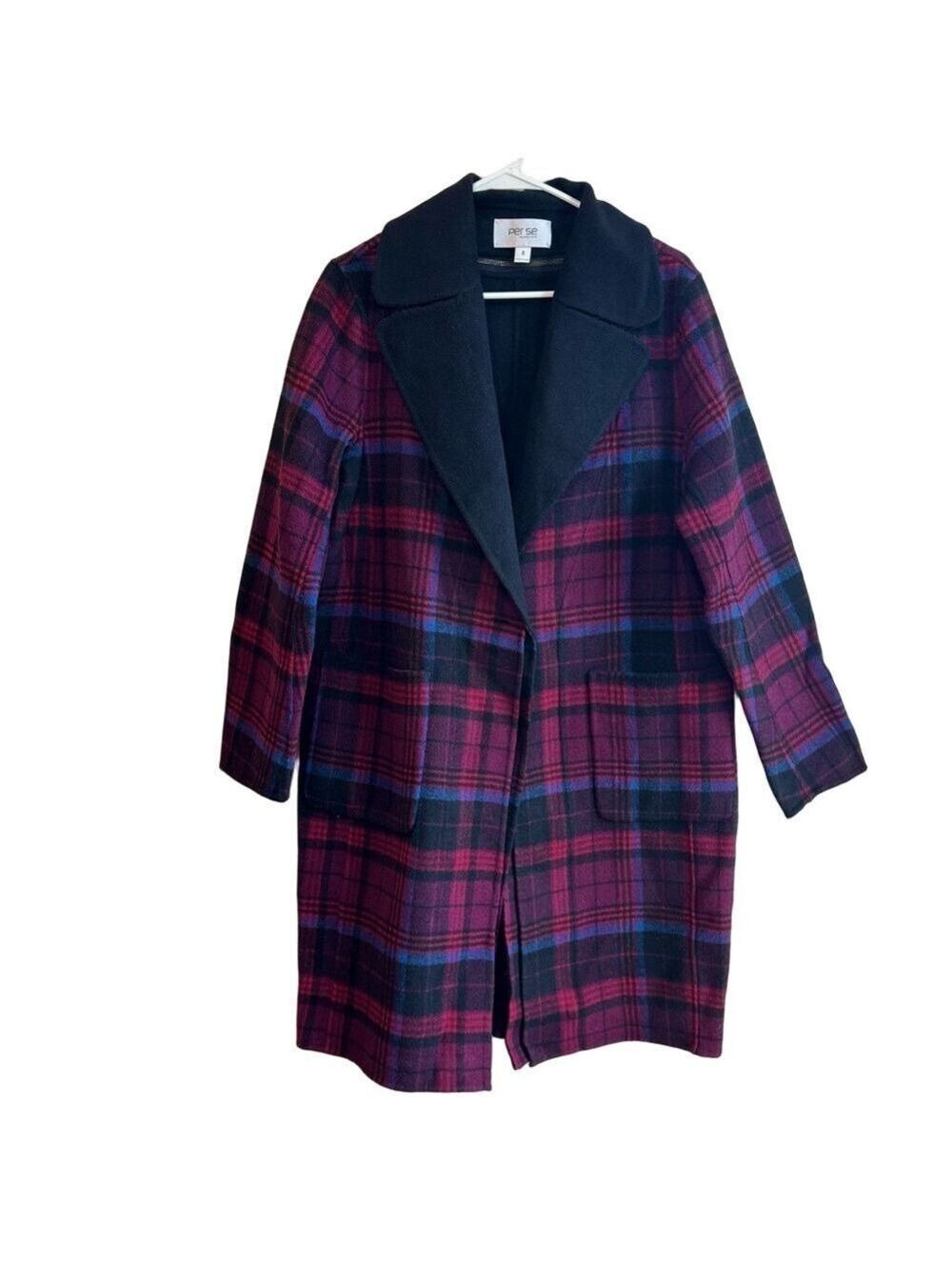 PER SE Reversible & Convertible Longline Plaid / Black Shacket